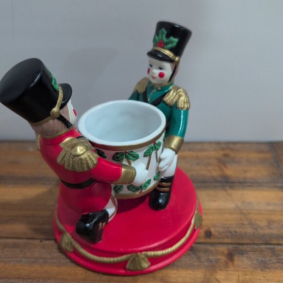 PartyLite Retired Ceramic Toy Soldiers Christmas Candle Holder 5.5" Tall - Picture 6 of 7